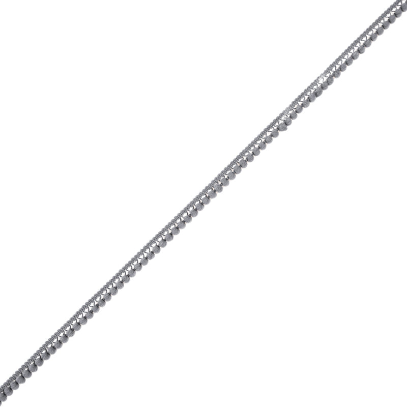 European Dark Gray Single Row Mini Pom Pom Trim