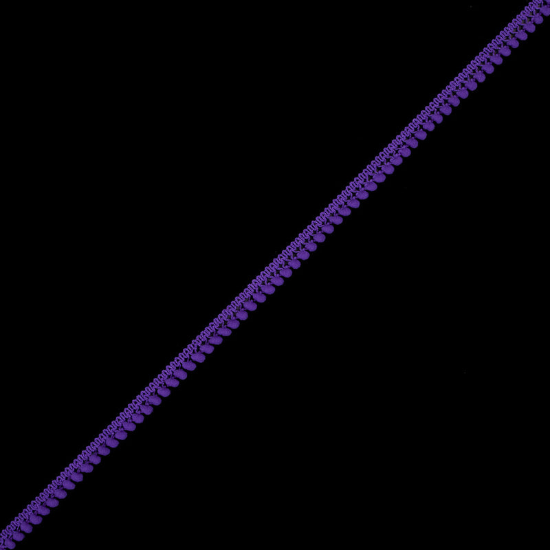 European Purple Single Row Mini Pom Pom Trim