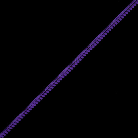 European Purple Single Row Mini Pom Pom Trim