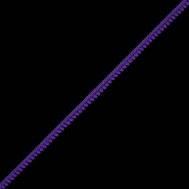 European Purple Single Row Mini Pom Pom Trim