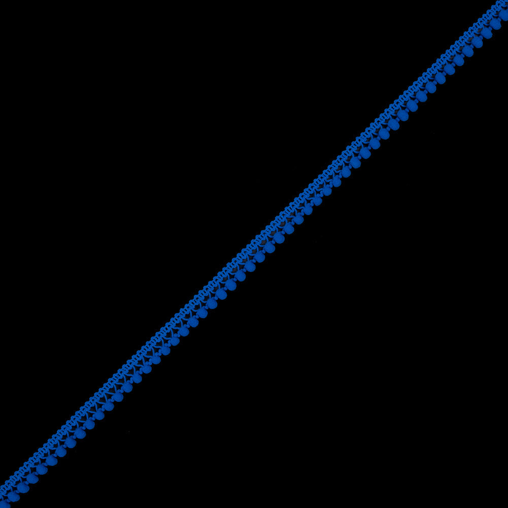 European Cobalt Single Row Mini Pom Pom Trim