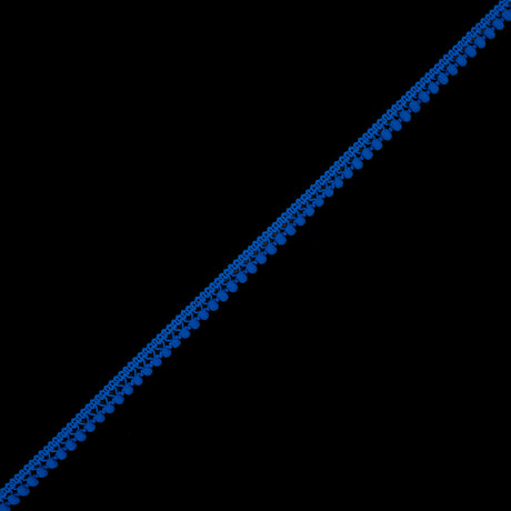 European Cobalt Single Row Mini Pom Pom Trim