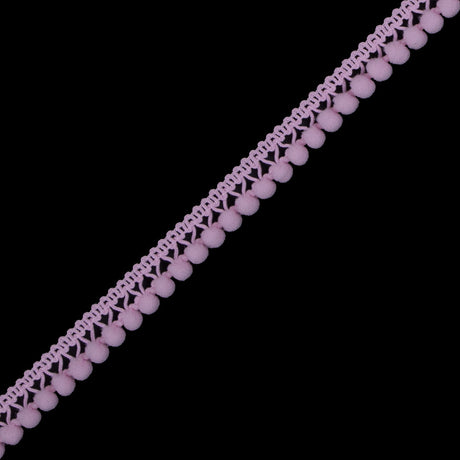 European Pink Single Row Mini Pom Pom Trim