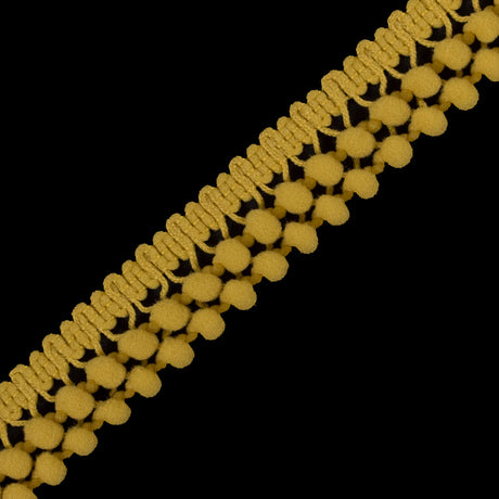 Yellow Two Row Mini Pom Pom Trim