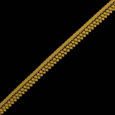Yellow Two Row Mini Pom Pom Trim