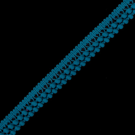 Teal Two Row Mini Pom Pom Trim