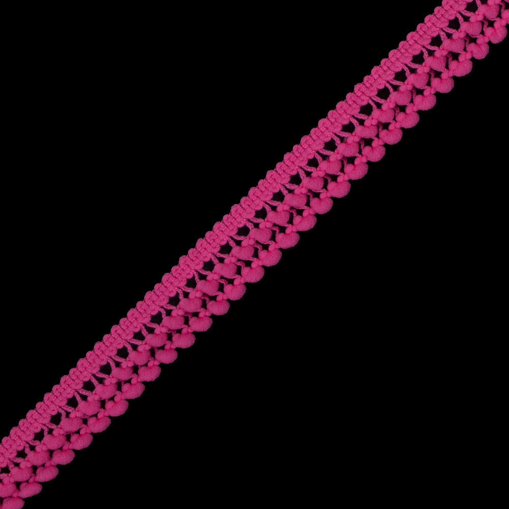 Fuchsia Two Row Mini Pom Pom Trim