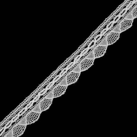 White Crochet Chenille Trim - 1.5"