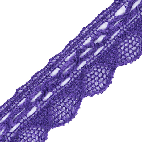 Purple Crochet Chenille Trim - 1.5"