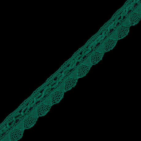 Bright Green Crochet Chenille Trim - 1.5"