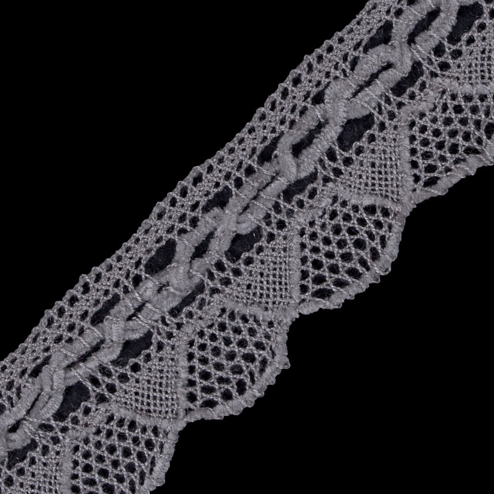 Silver Crochet Chenille Trim - 1.5"