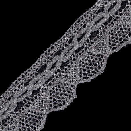 Silver Crochet Chenille Trim - 1.5"