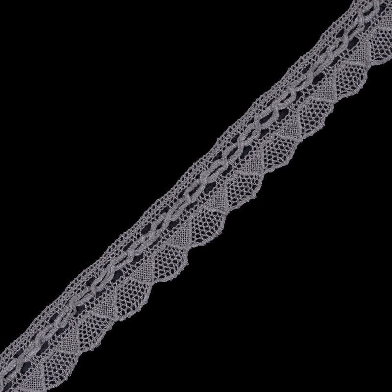 Silver Crochet Chenille Trim - 1.5"