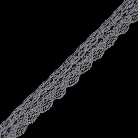 Silver Crochet Chenille Trim - 1.5"