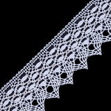 European White Scalloped Crochet Lace Trim with Satin Ribbon Detail - 2"