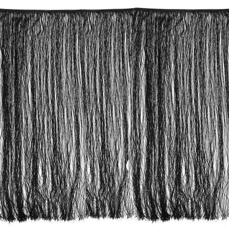 European Chainette Fringe Trim - 40" - Black - Lindsay Collection