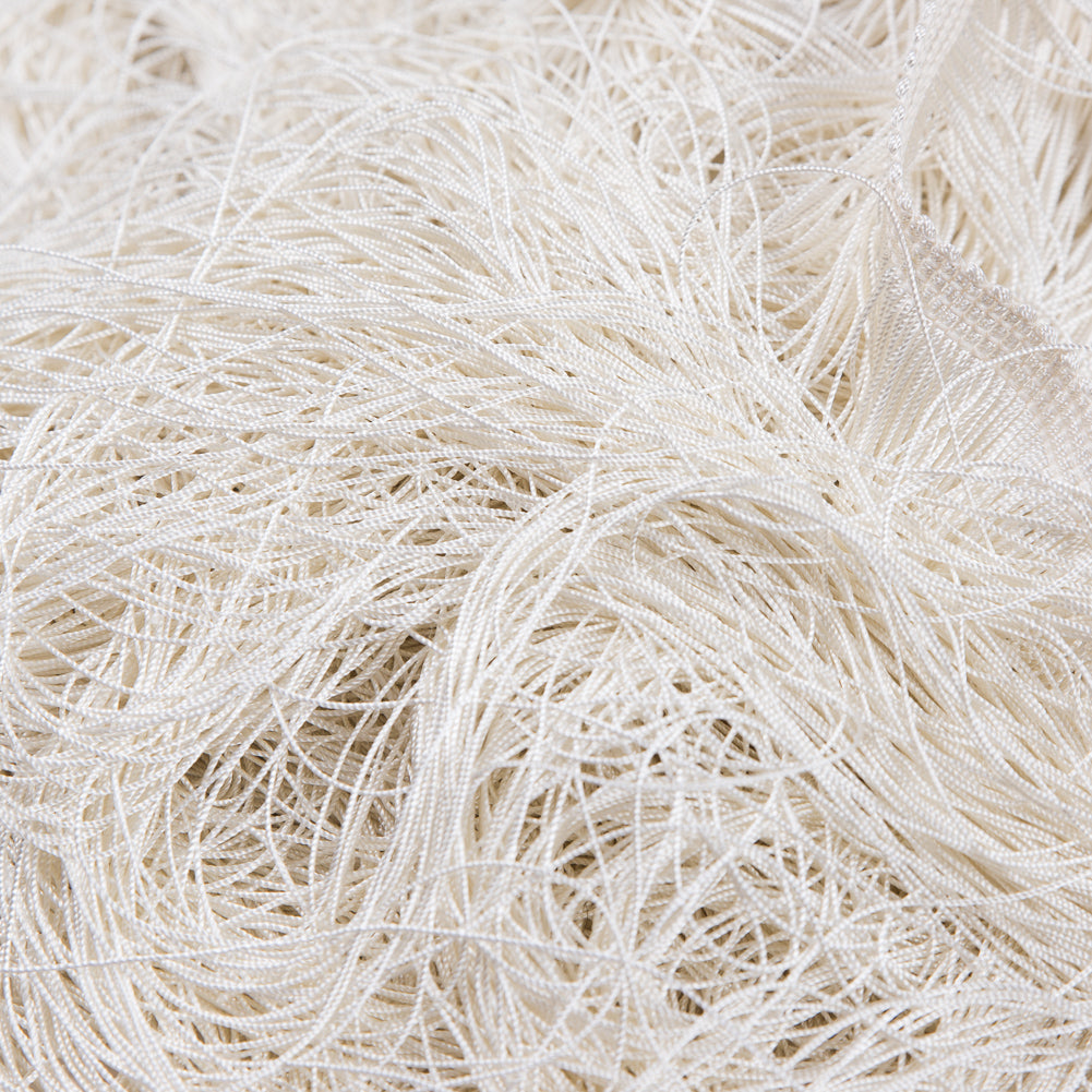 European Chainette Fringe Trim - 40" - Off White - Lindsay Collection