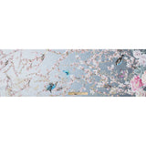 Birds and Branches Digitally Printed on a Gray Butterfly Jacquard with Metallic Gold Embroidery