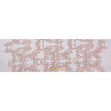 Pink and Metallic Gold Floral Novelty Embroidered Mesh