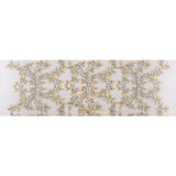 Yellow and Metallic Gold Floral Novelty Embroidered Mesh
