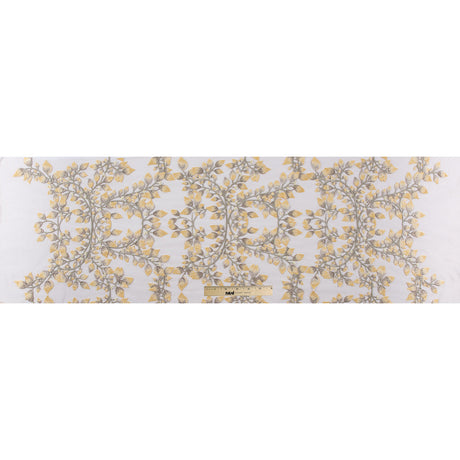 Yellow and Metallic Gold Floral Novelty Embroidered Mesh