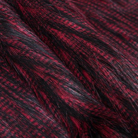 Black and Red Long Haired Faux Fur