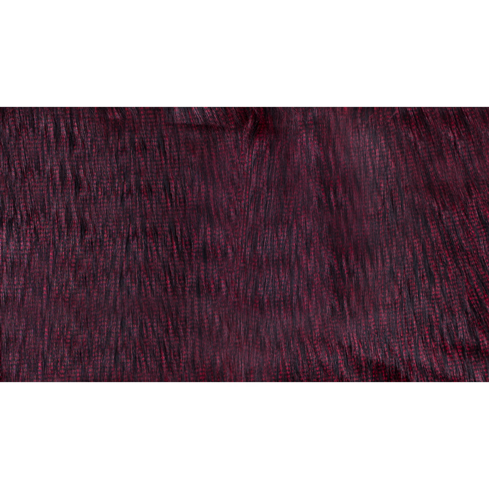 Black and Red Long Haired Faux Fur