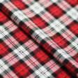 School Girl Plaid Polyester Spandex Fabric - Red/Black Plaid, 58/60" Width (1 Yard)
