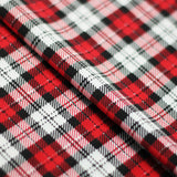 School Girl Plaid Polyester Spandex Fabric - Red/Black Plaid, 58/60" Width (1 Yard)
