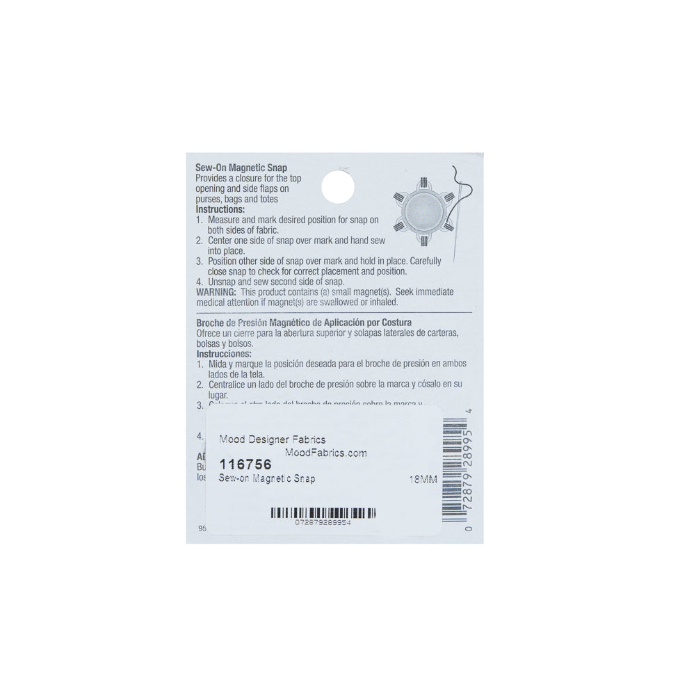 Dritz Sew-On Magnetic Snap - 28L/18mm