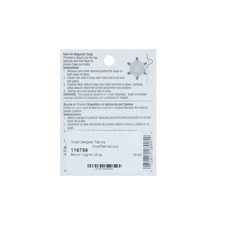 Dritz Sew-On Magnetic Snap - 28L/18mm