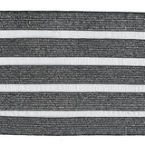 Italian Metallic Silver Elastic Trim with Sheer Stripes - 3.5"