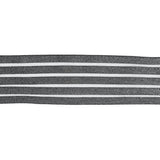 Italian Metallic Silver Elastic Trim with Sheer Stripes - 3.5"