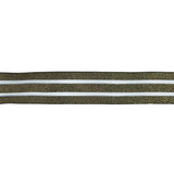 Italian Metallic Gold Elastic Trim with Sheer Stripes - 2"