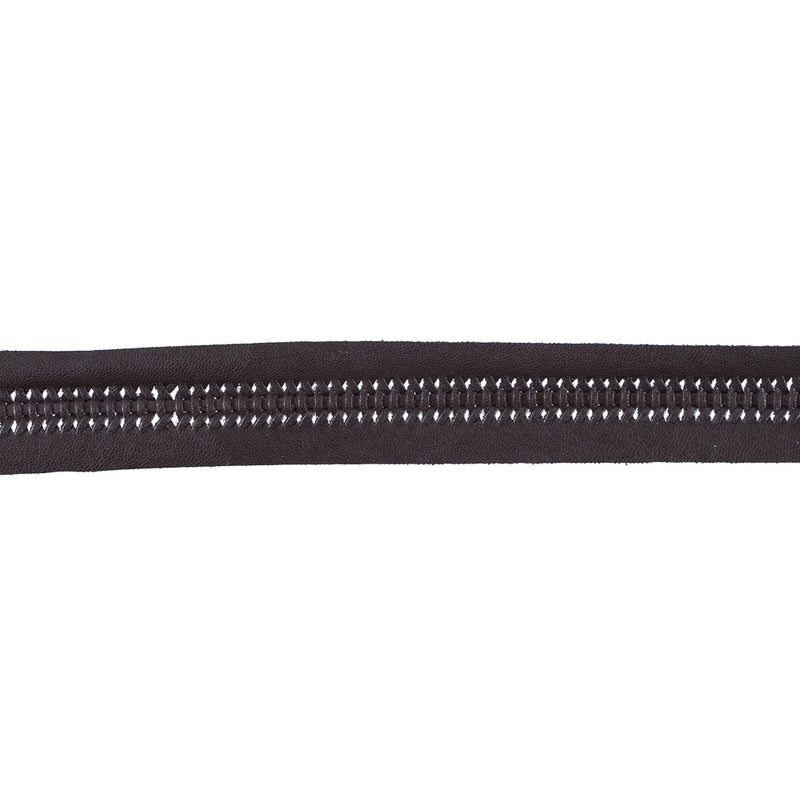 Brown Braided Faux Leather Trim - 1.25"