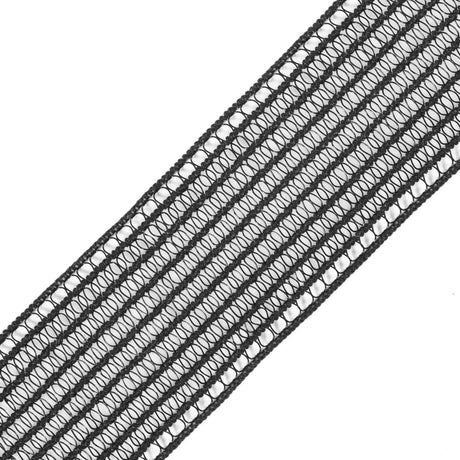 Black Nylon Elastic Trim - 1.125"