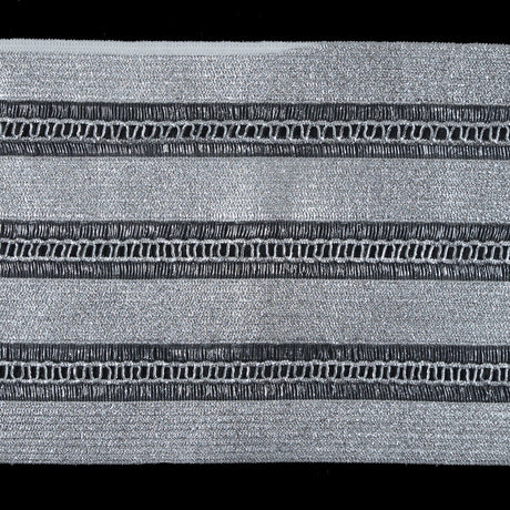 Foiled Silver Metallic Elastic Trim - 3.5"