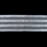 Foiled Silver Metallic Elastic Trim - 3.5"