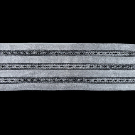 Foiled Silver Metallic Elastic Trim - 3.5"