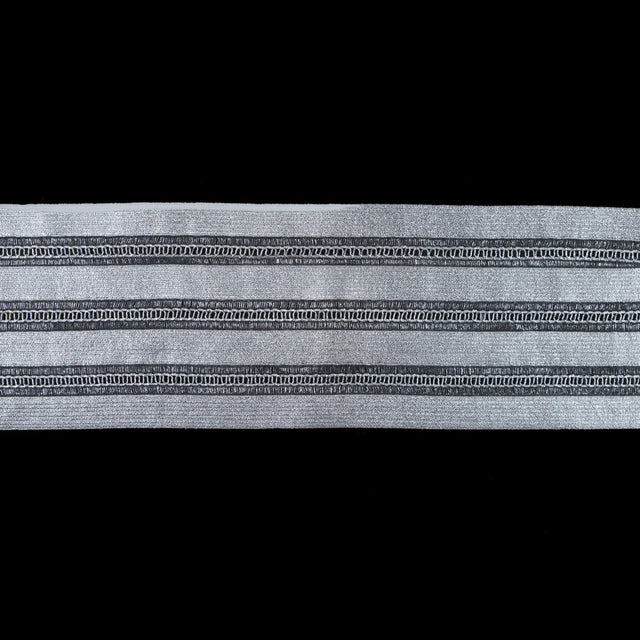 Foiled Silver Metallic Elastic Trim - 3.5"