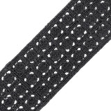 Black Embroidered Lace Trim - 1.5"