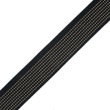 Italian Gold Studded Black Elastic Trim - 2"