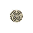 Italian Cypress Green Damask Printed Button - 24L/15mm
