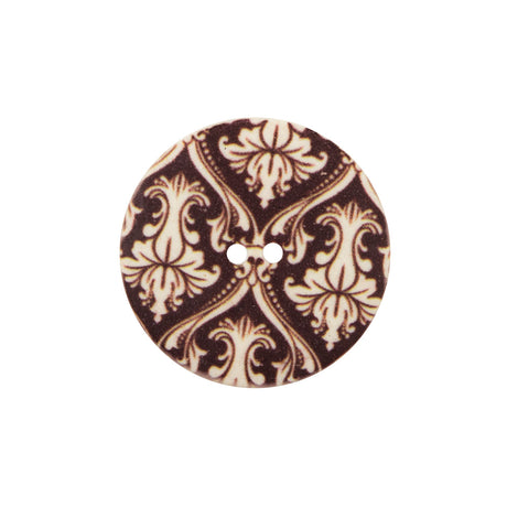 Italian Carafe Brown Damask Printed Button - 36L/23mm