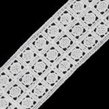 White Embroidered Lace Trim - 1.5"