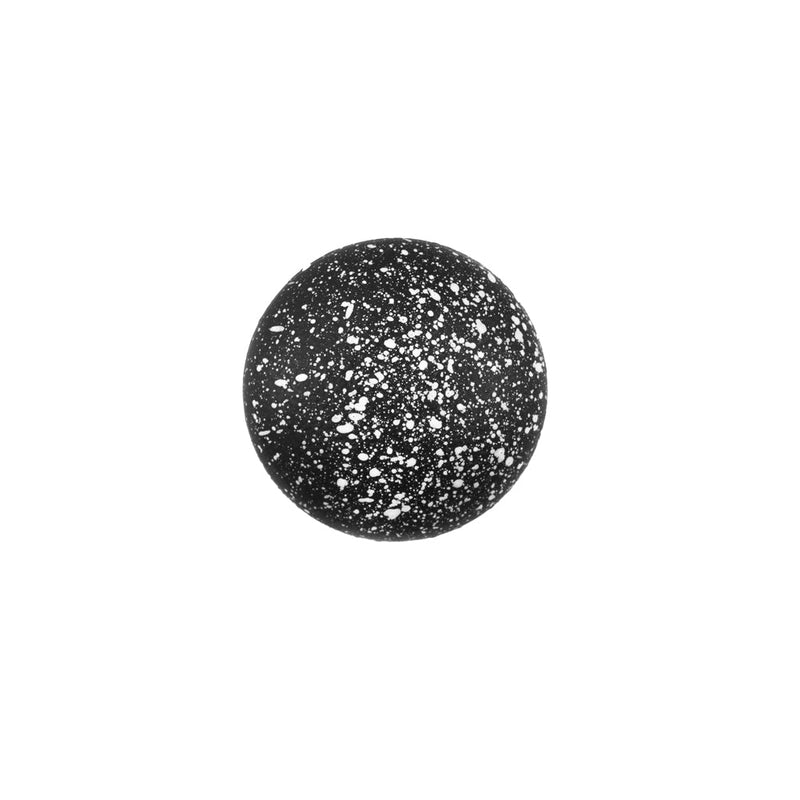 Italian Black and White Speckled Plastic Button - 24L/15mm