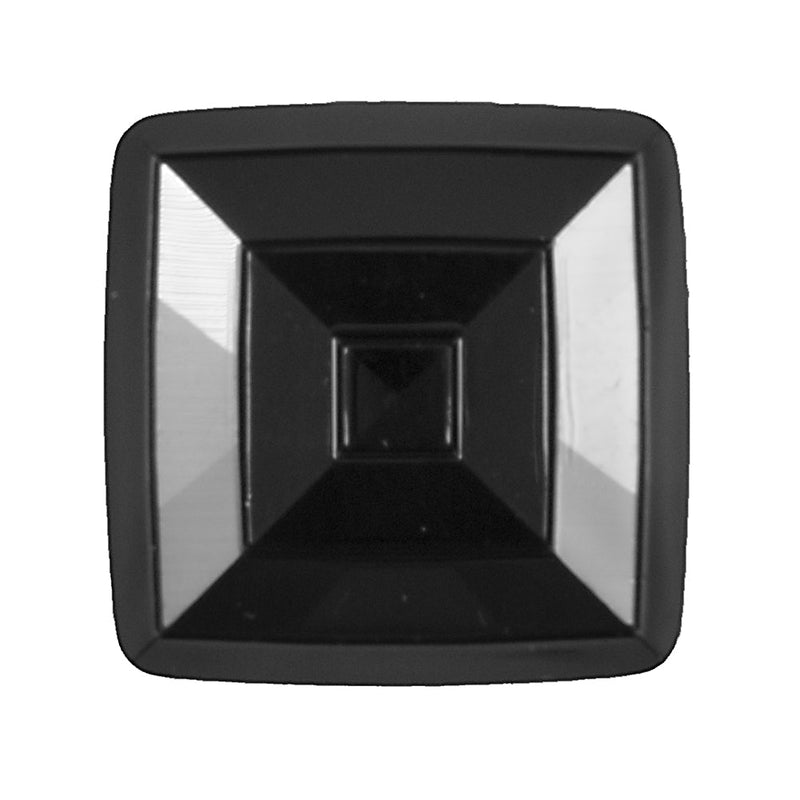 Italian Black Square Plastic Button - 48L/30.5mm