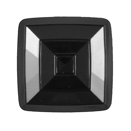 Italian Black Square Plastic Button - 48L/30.5mm