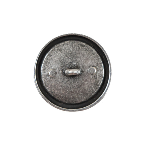 Italian Gray and Silver Crest Metal Button - 36L/23mm