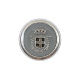 Italian Gray and Silver Crest Metal Button - 36L/23mm